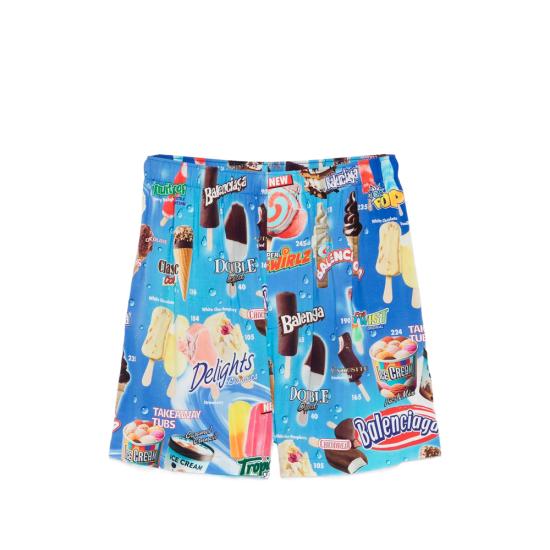 26SS 발렌시아가 스웨트 트리트 파자마 쇼츠 850715 TTL24 4011 BLUE BLACK