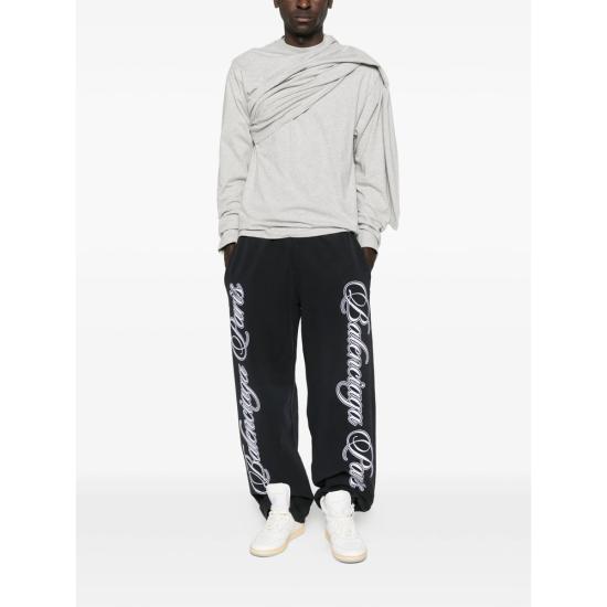 26SS 발렌시아가 커시브 배기 팬츠 846917 TTVM8 6552 BLACK - BALENCIAGA