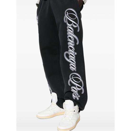 26SS 발렌시아가 커시브 배기 팬츠 846917 TTVM8 6552 BLACK - BALENCIAGA