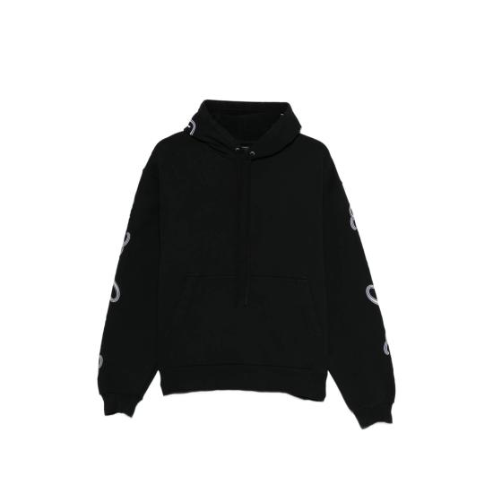 26SS 발렌시아가 커시브 오버사이즈 후드티셔츠 858143 TTVM8 6552 BLACK