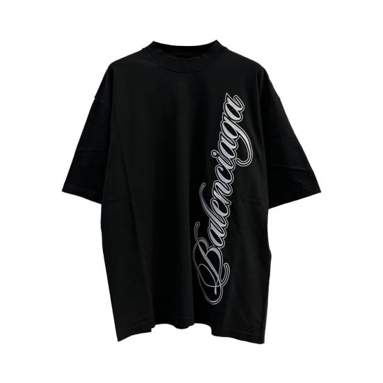 26SS 발렌시아가 반팔 티셔츠 764235 TTVM7 6552 BLACK