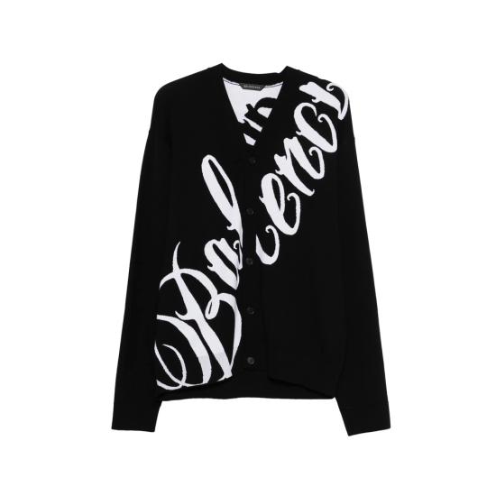 26SS 발렌시아가 가디건 856729 T3438 1070 BLACK WHITE