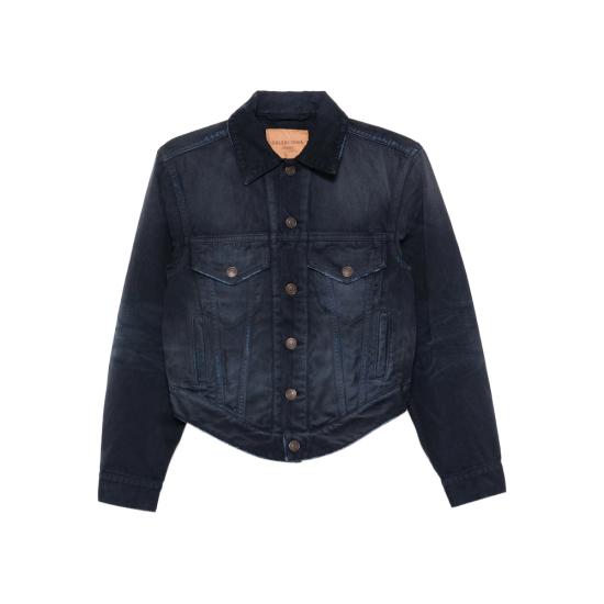 26SS 발렌시아가 커브드 웨이스트밴드 자켓 856423 TTW64 8074 BLUE