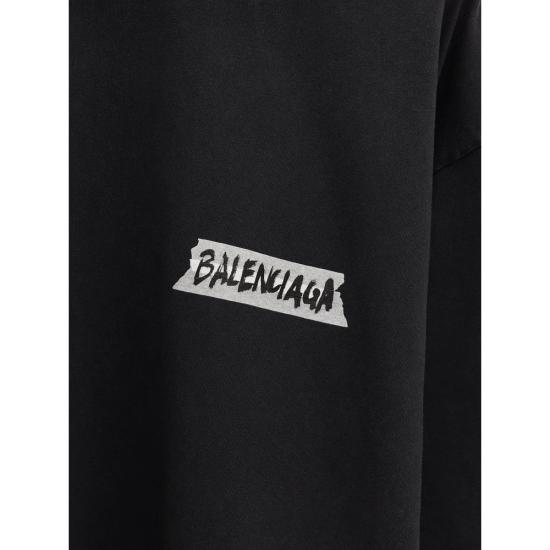 26SS 발렌시아가 마스킹 테이프 티셔츠 미디움 핏 764235 TTVL6 1041 BLACK - BALENCIAGA