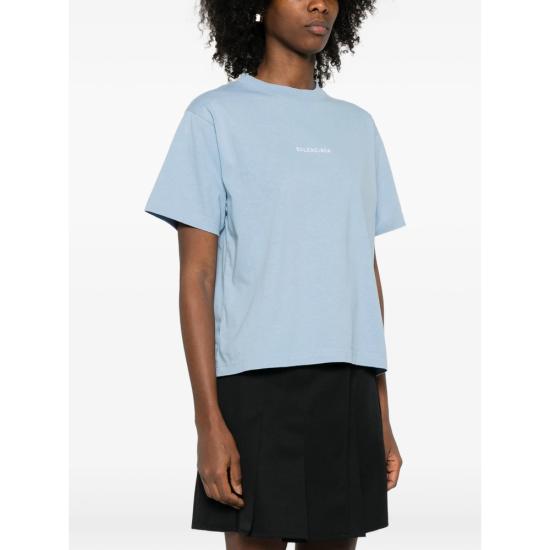 26SS 발렌시아가 백 미디엄 핏 티셔츠 850990 TTVJ1 4773 BLUE - BALENCIAGA
