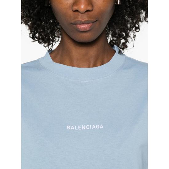 26SS 발렌시아가 백 미디엄 핏 티셔츠 850990 TTVJ1 4773 BLUE - BALENCIAGA