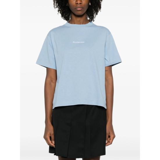26SS 발렌시아가 백 미디엄 핏 티셔츠 850990 TTVJ1 4773 BLUE - BALENCIAGA
