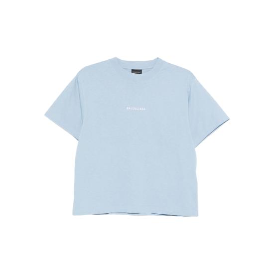 26SS 발렌시아가 백 미디엄 핏 티셔츠 850990 TTVJ1 4773 BLUE