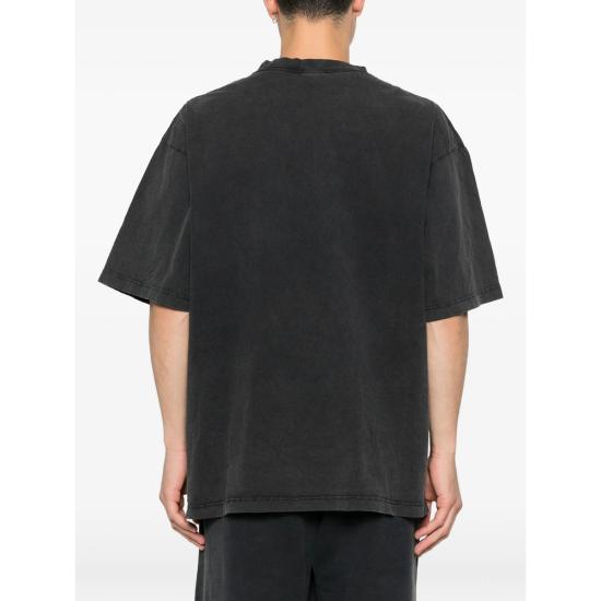 26SS 발렌시아가 워시드 크레용 루프 티셔츠 764235 TTVN5 9034 BLACK - BALENCIAGA