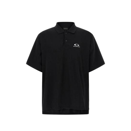 26SS 발렌시아가 로렐 클래식 레귤러 폴로 828531 TTVT8 1000 BLACK