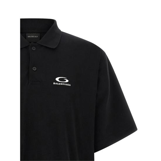 26SS 발렌시아가 로렐 클래식 레귤러 폴로 828531 TTVT8 1000 BLACK - BALENCIAGA