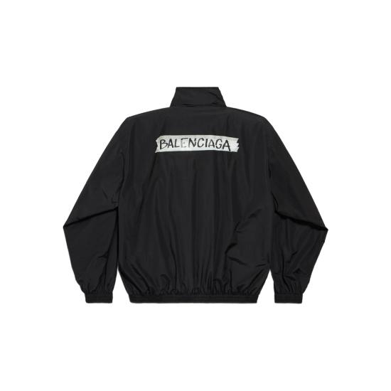 26SS 발렌시아가 마스킹 테이프 미디엄 핏 트랙수트 재킷 857713 TPQ38 1000 BLACK - BALENCIAGA