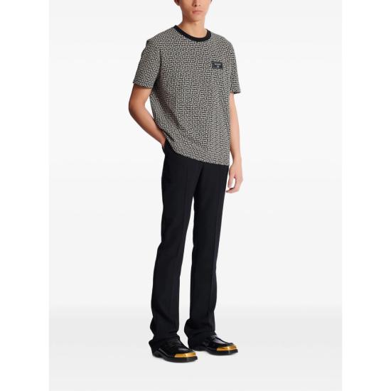 26FW 발망 반팔 티셔츠 FH1EG000 BC90 GFE BLACK NEUTRALS - BALMAIN