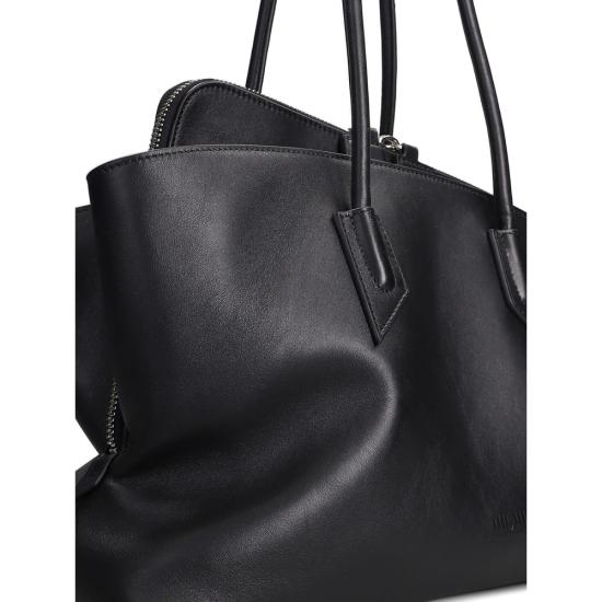26FW 디 아티코 라 파세지아타 미디엄 탑 핸들 백 250WAH00054 LBT019AA 100 BLACK - THE ATTICO