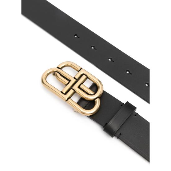 26FW 발렌시아가 BB 라지 레더 벨트 570370 1CH0B 1000 BLACK - BALENCIAGA