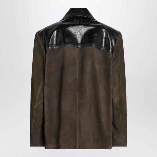 26SS 미우미우 가죽 자켓 MPW013OOO19MN Brown - MIU MIU