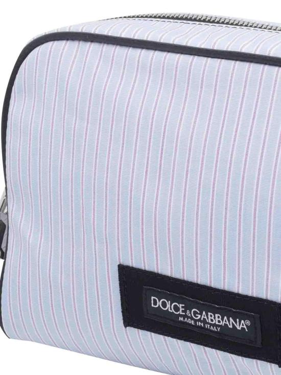 26SS 돌체앤가바나 Calfskin and striped poplin 핸드백 BM2500A03908L879 Blue - DOLCE & GABBANA