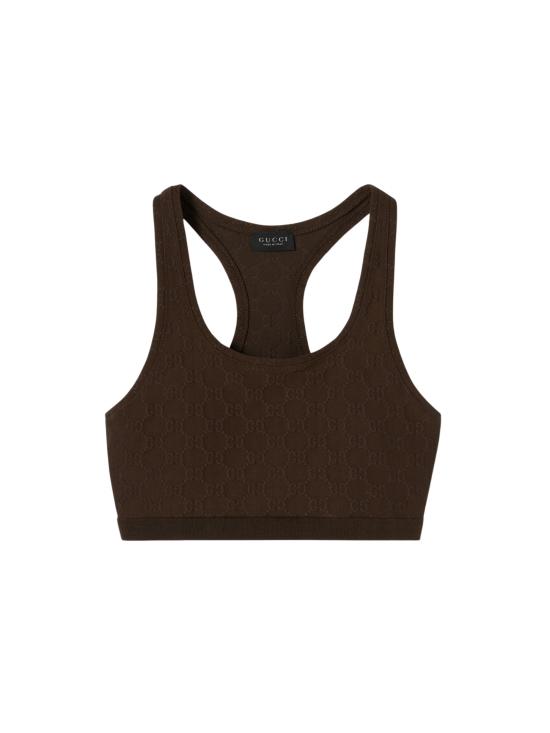 26SS 구찌 GG 저지 자카드 탑 865010 XUAO22533 Brown