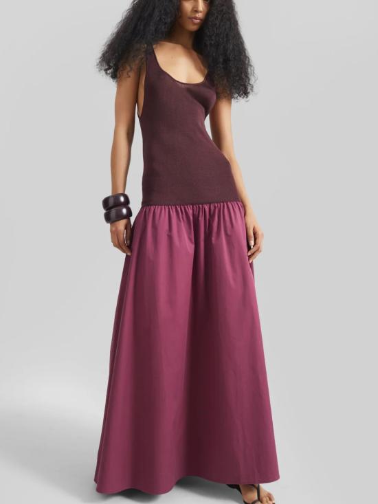 26SS 더프랭키샵 미디 원피스 ILIYA MDFS21850711 BORDEAUX - THE FRANKIE SHOP