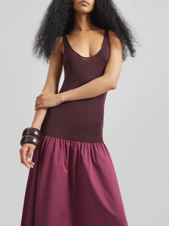 26SS 더프랭키샵 미디 원피스 ILIYA MDFS21850711 BORDEAUX - THE FRANKIE SHOP