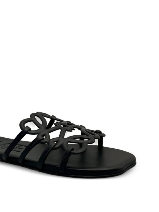 26SS 로에베 페탈 애너그램 소프트 카프스킨 슬라이드 LPEA465 X061100 Nero - LOEWE