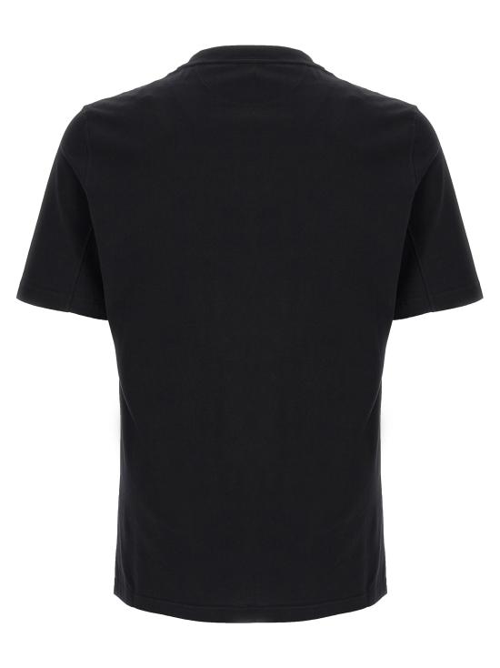 26SS 브루넬로 쿠치넬리 크루넥 프린트 코튼 저지 티셔츠 M0B138520CKP88 Black - BRUNELLO CUCINELLI