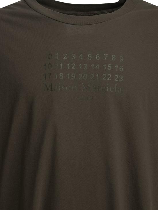 26SS 마르지엘라 반팔 티셔츠 로고가 있는 크루넥 티셔츠 (회색) - MAISON MARGIELA
