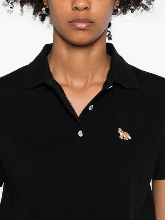 26SS 메종키츠네 베이비폭스 오버사이즈 폴로 티셔츠 OW00207KP0001P199 BLACK DOM - MAISON KITSUNE