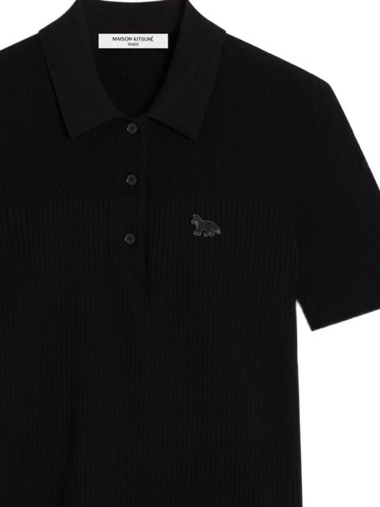 26SS 메종키츠네 폴로 티셔츠 QW00202KT1193P199 BLACK DOM - MAISON KITSUNE