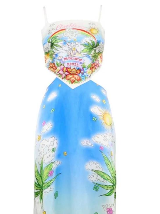 26SS 카사블랑카 롱 원피스 WSS26DR20401 BETTER DAYS - CASABLANCA