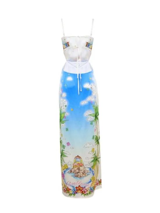 26SS 카사블랑카 롱 원피스 WSS26DR20401 BETTER DAYS - CASABLANCA
