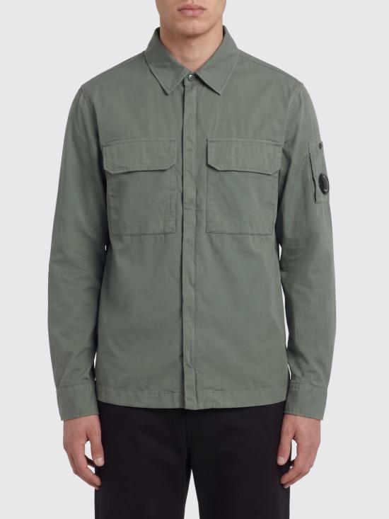 26SS 씨피 컴퍼니 오가닉 개버딘 지퍼 렌즈 오버셔츠 20CMOS156A110143G 668 Forest Green