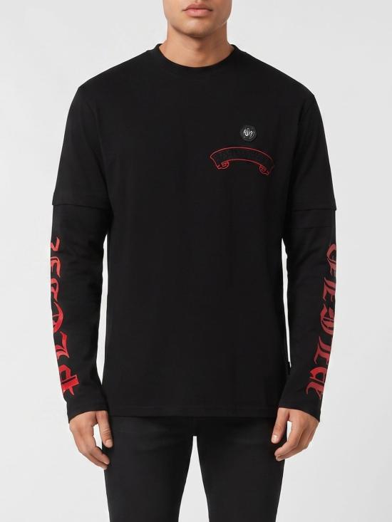 26SS 필립 플레인 긴팔 티셔츠 AAECMTK8689PJY002N 02 Black