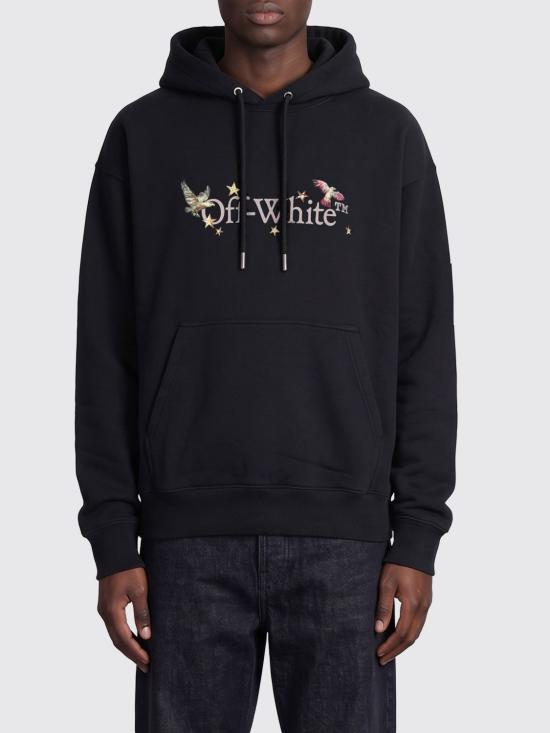 26SS 오프화이트 후드 티셔츠 OMBB085Z26FLE0 0300 Black