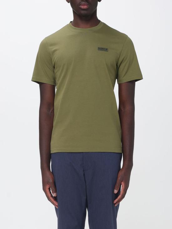 26SS 바버 인터내셔널 스몰 로고 반소매 티셔츠 MTS0141 OL57 Olive