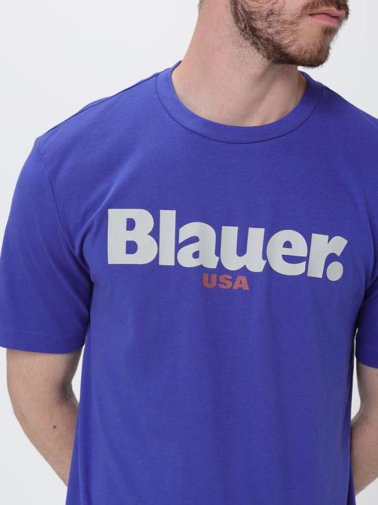 26SS 블라우어 반팔 티셔츠 BLUH02299007439 853 Royal Blue - BLAUER