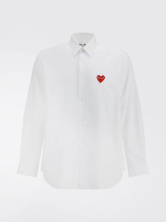 26SS 꼼데가르송 레드하트 와펜 셔츠 AXB002051 2 White - COMME DES GARCONS