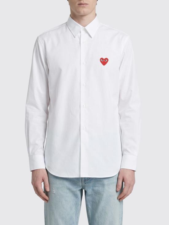 26SS 꼼데가르송 레드하트 와펜 셔츠 AXB002051 2 White