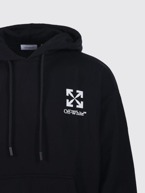 26SS 오프화이트 후드 티셔츠 OMBB085S26FLE00O 0001 Black - OFF WHITE
