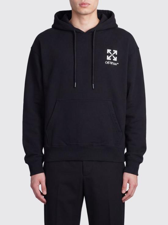 26SS 오프화이트 후드 티셔츠 OMBB085S26FLE00O 0001 Black