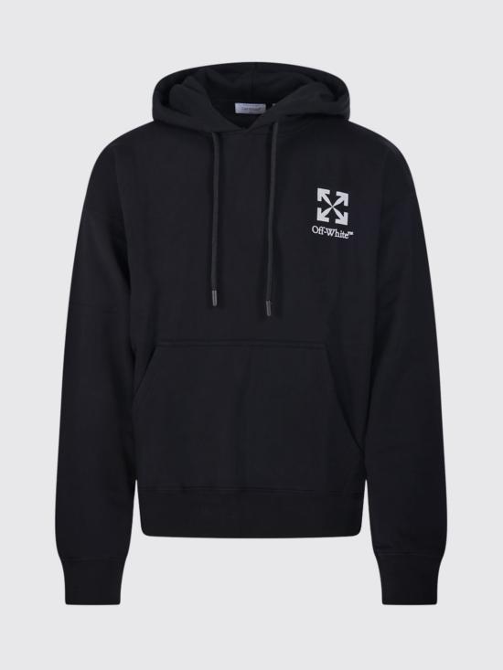 26SS 오프화이트 후드 티셔츠 OMBB085S26FLE00O 0001 Black - OFF WHITE