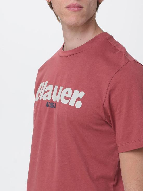 26SS 블라우어 반팔 티셔츠 BLUH02299007439 586 Brick Red - BLAUER