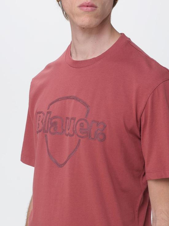 26SS 블라우어 반팔 티셔츠 BLUH02301007439 586 Brick Red - BLAUER