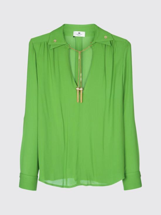26SS 엘리자베타프랜치 블라우스 CA15962E2 EV3 Green - ELISABETTA FRANCHI