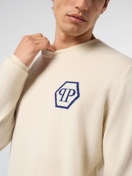26SS 필립 플레인 스웨터 SAFCMKO1554PTE098N 01OF White - PHILIPP PLEIN