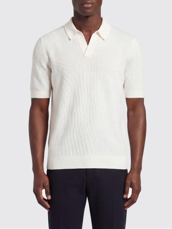 26SS 에르메네질도제냐 폴로 티셔츠 RUHC26A3C31 N01 White