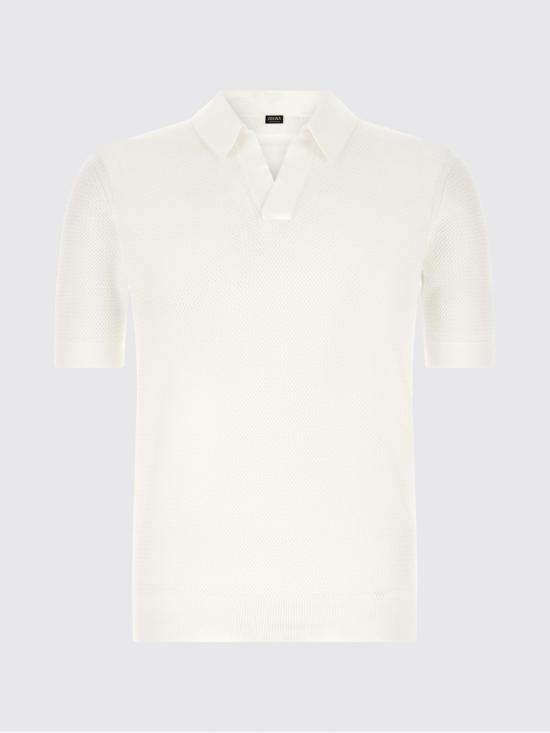 26SS 에르메네질도제냐 폴로 티셔츠 RUHC26A3C31 N01 White - ERMENEGILDO ZEGNA