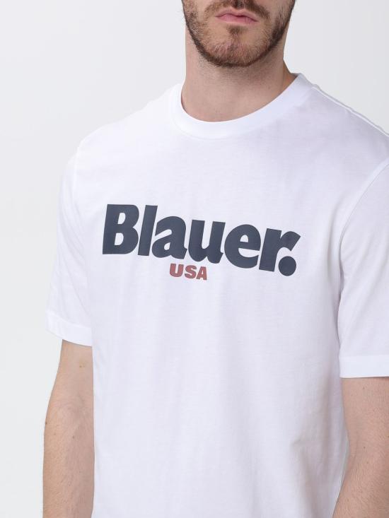 26SS 블라우어 반팔 티셔츠 BLUH02299007439 100 White - BLAUER