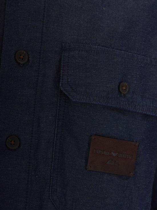 26SS 엠포리오 아르마니 반팔 셔츠 EM005823AF25156 MB001 Denim - EMPORIO ARMANI