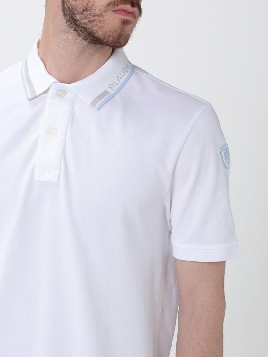 26SS 블라우어 폴로 티셔츠 BLUT02297006801 100 White - BLAUER